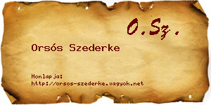 Orsós Szederke névjegykártya